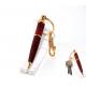 Rosewood twist ball pen with golden key chain