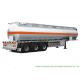 SKD 3 Axle Stainless Steel Tanker Semi Trailer For Oil / Diesel / Gasoline / Kerosene