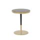 Living Room Small Stainless Steel End Table Side Table With Shiny Bright Gold Black Glass Top Metal Leg