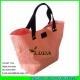 LUDA wholesale handbag black leather logo paper straw beach shopping bag