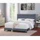 Grey Upholstered Bed Manufacturer Full Size Linen High Headboard