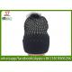 Chinese manufactuer free faux fur pompom knitting stripe hat  cap  patterns beanie 75g 18*24cm 100%Acrylic keep warm