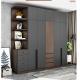 1.8M Bedroom Wardrobe Closets Wood Closet With Mirror Oak Color
