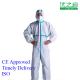 Body Disposable Chemical Coveralls , Elasticated Cuff Disposable Protective Suit