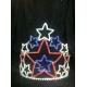 Patriotic pageant crowns crystal tiaras USA pageants red bule star crowns