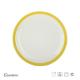 Round Glossy Color Porcelain Dessert Plates, 8 Inch White Stoneware Dishes Microwave Safe
