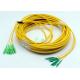 6F Fiber Optic Patch Cables LC APC - SC APC OS2 9 / 125 Breakout 2mm tails LSZH Yellow 20M Low loss 0.2dB
