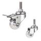 1.5 Clear PC Locking Threaded Stem Swivel Head Stainless Steel Casters