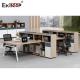 Wooden Cubicle Office Workstation Two Color Seamless Stitching OEM