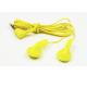 Noise Reduction Wired In Ear Earphones Yellow Color For Computer / Mobile Phone