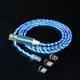 Quick Led Magnetic 3 In 1 Usb Charging Cable OD 3.2mm For Micro Type Phone