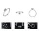 Minimalist Wedding Jewelry 9K Silver Ring Round Cut White Moissanite CZ