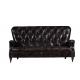 High Back Three Seater Leather Sofa Vintage Double Color For 5 Star Hotel