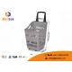Eco - Friendly Grey Rolling Plastic Shopping Basket With High Capacity