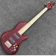 Metallic red Butterfly 5 strings Ash wood Bass Guitar,Factory custom Neck through body 9V active pickups Electric Bass
