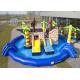 Blue Pool Kids Inflatable Floating Platform Slide , Pirate Theme Inflatable Water Park Equipment