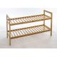 Natural Color Knock Down 40cm Height 2 Tier Bamboo Shoe Storage Rack