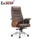 Wooden Base with Textured Leather Surface Office Chair Classic Style