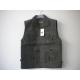 vest, mens vest in 100% polyester, washed fabric, black, fishing vest, casual vest