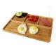 4 Compartment Fast Food Bamboo Serving Trays / Divided Plates
