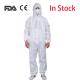 Lightweight Disposable Protective Coverall Front Zipper Closure With Hood