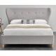 Simple Upholstered Plywood Bed Frame With Ears Headboard Easy Assemble