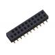 Two Row 22 Pin Female Header Connector 1.27mm Pitch SMT Type Black Color