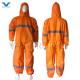 EN1149 Coverall 56GSM Microporous USA PPE Disposable With Orange Reflective Tape