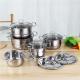 Glass Lid Stainless Steel 410 Cookware Set 12pcs Steamer Food Cooking Soup Pot