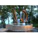 Contemporary Corten Steel Water Feature Fountain C Shape For Outdoor