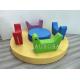Electric Merry Go Round Kids Soft Play Manual Turntable Carousel Toy Yellow Red