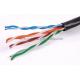 Black LSZH Network Cat5e UTP Cable BC Pass Fluck 4 Pair 0.5mm