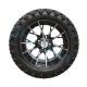 Exclusive Golf Cart Machined Glossy Black Wheel, 14inch Tire with Rim for Golf Carts