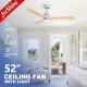 Standard Wind 1stshine Ceiling Fan Smart Remote Control Light and 3 Solid Wood Blades
