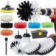 Drill Brush and Buffing Sponge Pads Power Scrubber Soft White Car Wash Kit Spin Brush Wheel Carpet