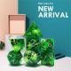 Green Crystal Skull Resin Boarding Dice Set Dragon and Dungeon