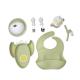 Customized Silicone Baby Feeding Set Food Grade Bib And Bowl Set With Spoon