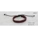 Black / Red Braided PU Leather Bracelet With Antic Silver Buckle 1.2cm Width