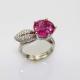 Women Jewelry 925 Silver with Pink Cubic Zirocnia Ring(JY038）