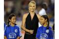 Actress Charlize Theron shows up for Chelsea's match against Inter Milan