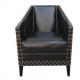 Leather/PU upholstery oak wood hotel lounge chair/single sofa/living room single sofa