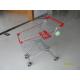 60L Personal Metal Shopping Trolley With Red Plastic Parts For Small Shop / Hypermarket