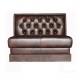 Brown Vintage Leather Sofas 116cm Restaurant Sofa Booth Seating