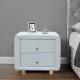 SUNNY 2 Drawer Modern Nightstand Plywood Fabric Linen Covered Cabinet Drawers
