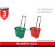 31L Plastic Shopping Trolley On Wheels / Shopping Basket With Aluminum Telescopic Handle