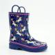 OEM Waterproof Rubber Purple Unicorns Printed Rain Boots