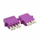 LC / UPC Fiber Optic Adapter Purple Plastic Case OM4 Simplex Multimode Type