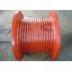 LBS Multifunctional 160KN Rope Winch Drum , Metal Winch Drum Red Color For Mining