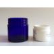 Screw Cap Personal Care Blue Glass Cosmetic Jars , 4 Oz 2 Oz Makeup Jars
