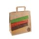 Custom Flat Handles Kraft Paper Bag Brown Takeaway Fast Food For Restaurant Packaging